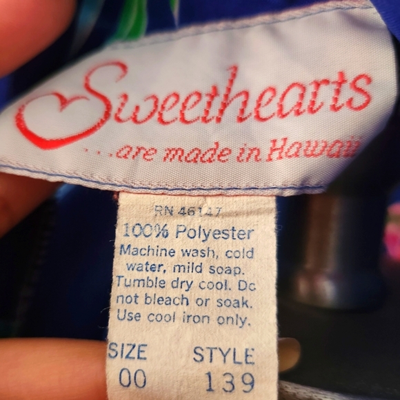 Vintage Rare Hawaiian Kimono SWEETHEARTS ARE MADE IN PARADISE BRAND OS - Picture 8 of 9